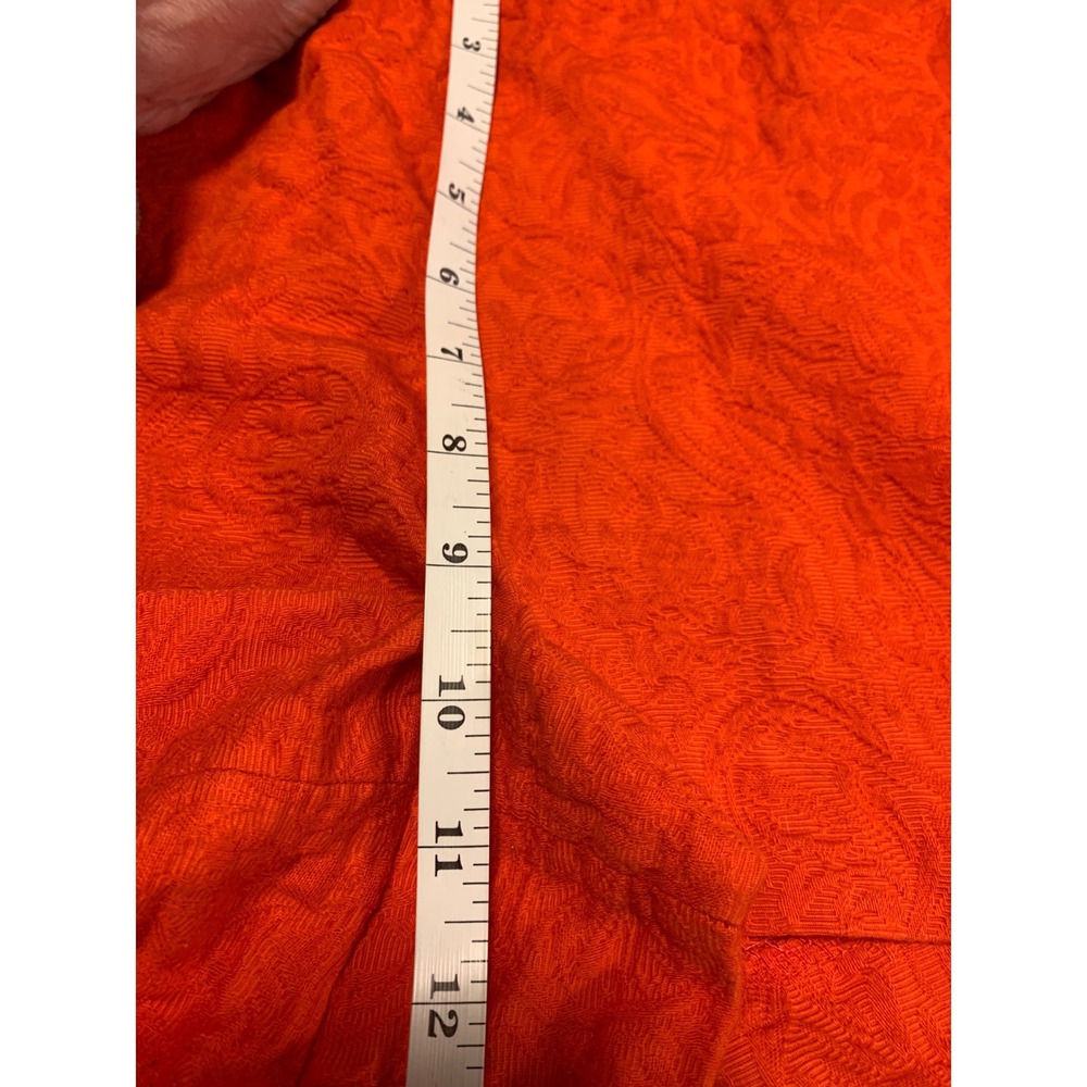 J.Crew Orange Paisley Jacquard Pull On Shorts 14 Elastic‎ Waist Pocket - Picture 7 of 10